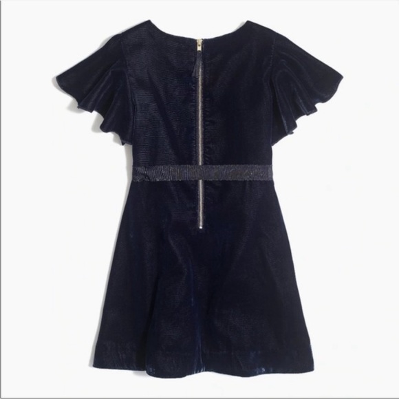 Crewcuts Velvet Ribbon Tie Dress in navy blue Size: 8 - Picture 3 of 6